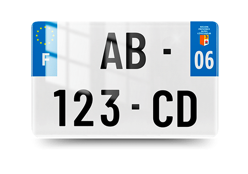 Plaque Immatriculation MOTO - 210x130 - 06 - Alpes Maritimes - 100% Homologué