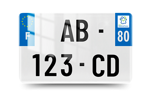 Plaque Immatriculation MOTO - 210x130 - 80 - Somme - 100% Homologué