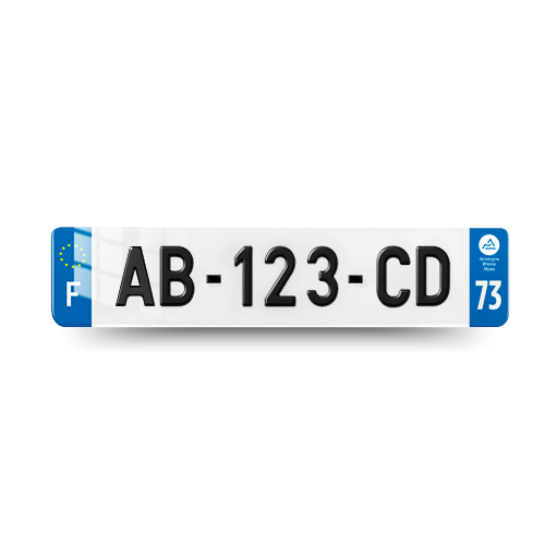 Plaque d'immatriculation 3D 73