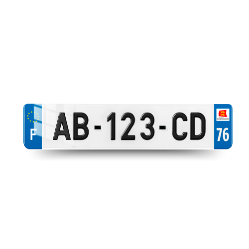 Plaque d'immatriculation 3D 76