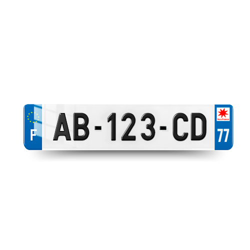 Plaque d'immatriculation 3D 77