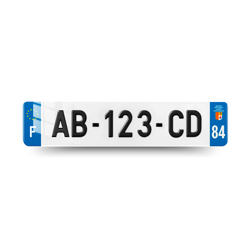 Plaque Immatriculation 3D Voiture - 520x110 - 84 - Vaucluse - 100% Homologué