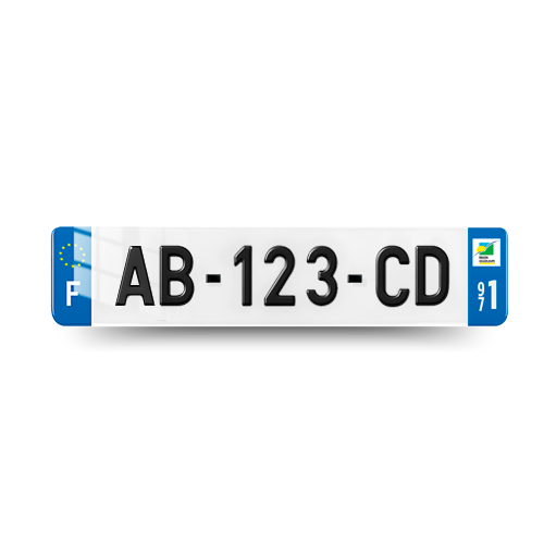 Plaque d'immatriculation 3D 971