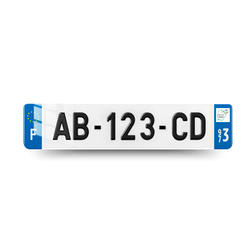 Plaque Immatriculation 3D Voiture - 520x110 - 973 - Guyane - 100% Homologué