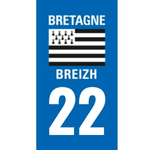 Plaque immatriculation 22 - Côtes-d'Armor