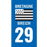 Plaque immatriculation 29 - Finistère