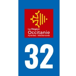 Plaque immatriculation 32 - Gers