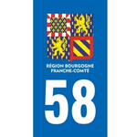 Plaque immatriculation 58 - Nièvre