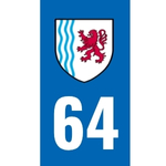 Plaque immatriculation 64 - Pyrénées-Atlantiques