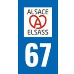 Plaque immatriculation Alsace 67 - Bas-Rhin
