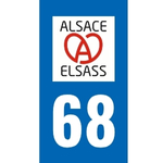 Plaque immatriculation 68 - Haut-Rhin