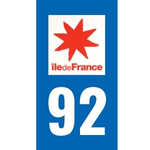 Plaque immatriculation 92 - Hauts-de-Seine