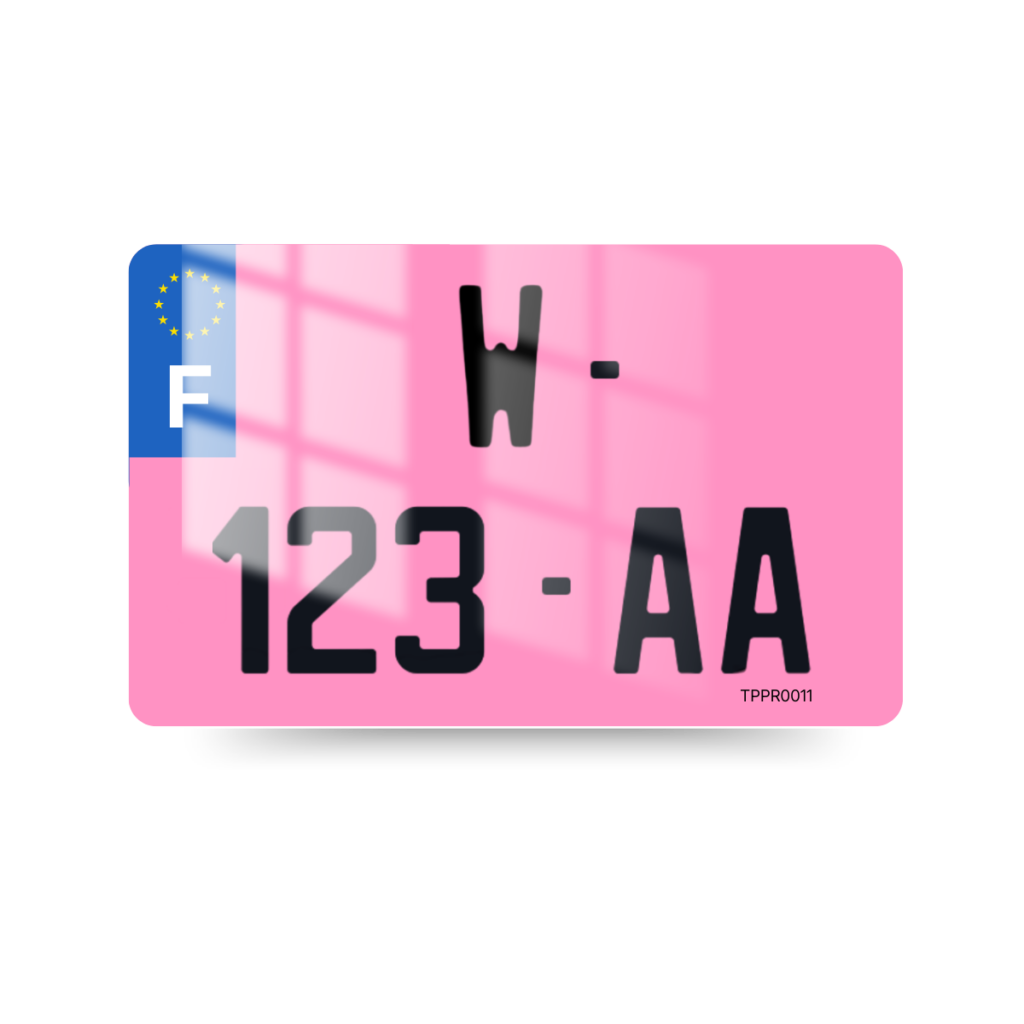 Plaque Immatriculation W - 210x130 - 100% homologuée