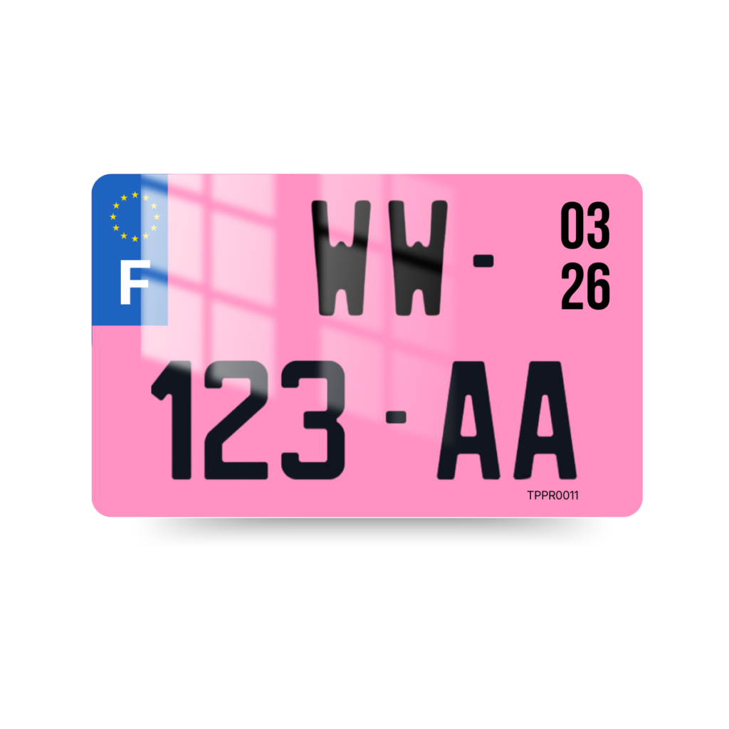 Plaque Immatriculation WW - 210x130 - 100% homologuée