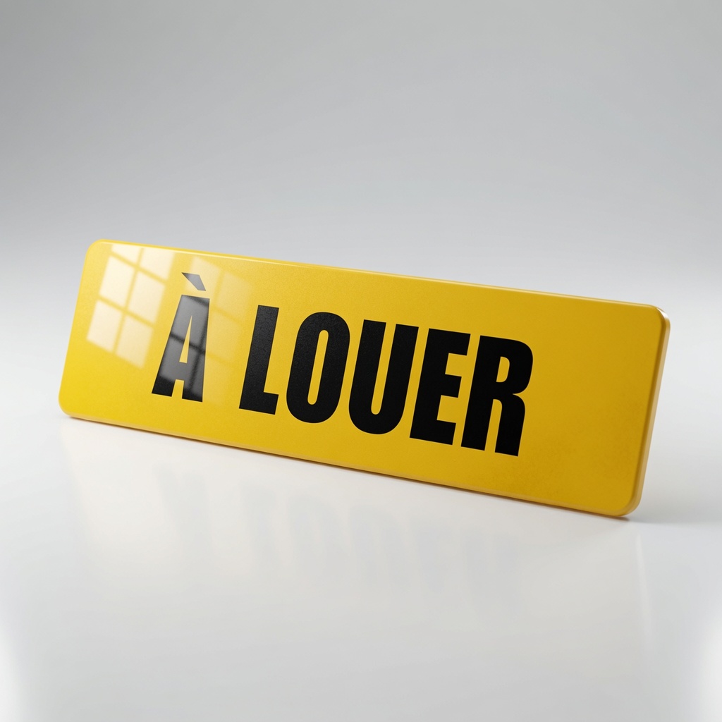 Cache plaque immatriculation A LOUER jaune
