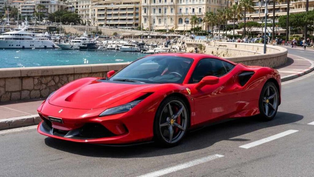 Supercar de luxe illustrant le prix record d'une plaque d'immatriculation.