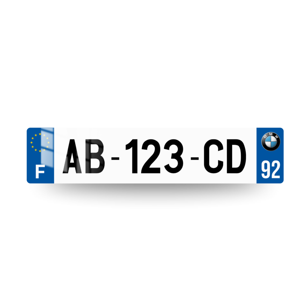 plaque immatriculation bmw
