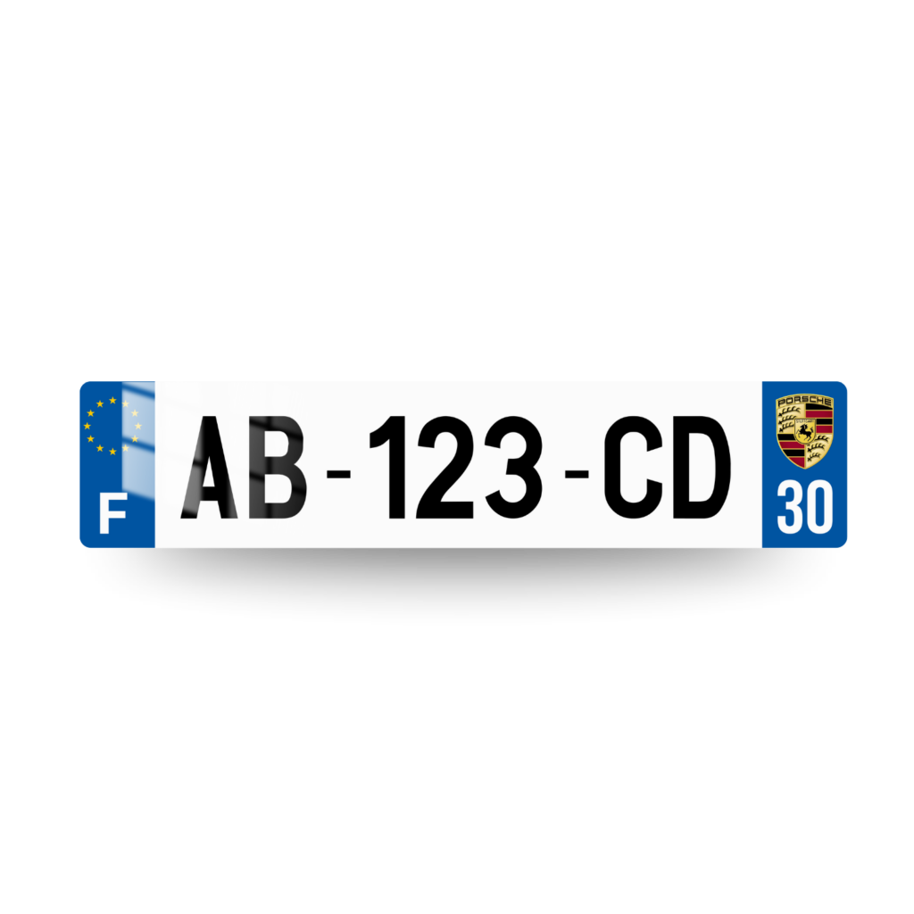 Plaque Immatriculation Porsche