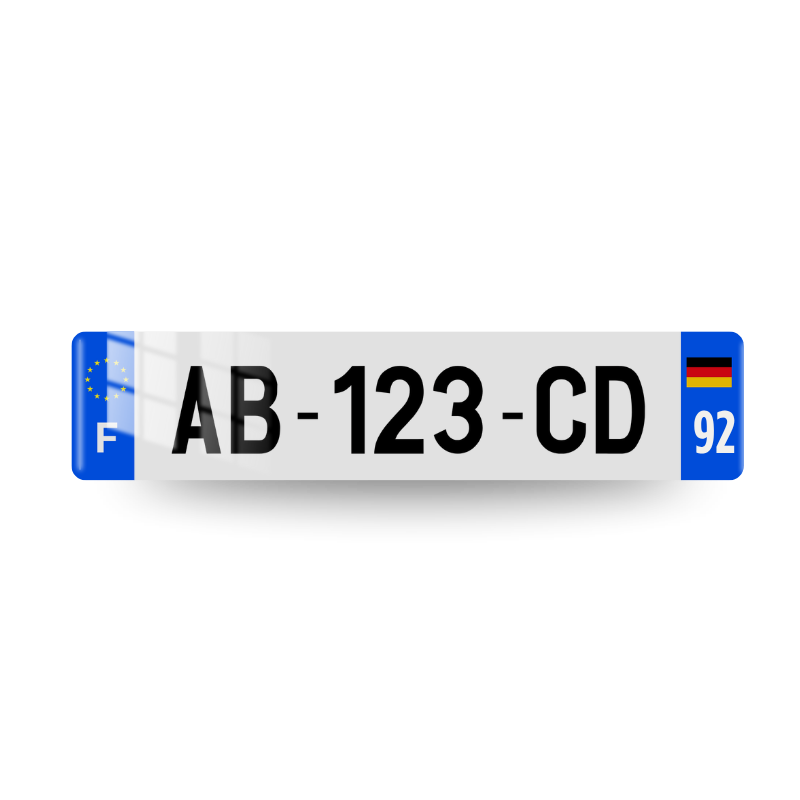 Plaque immatriculation Allemagne – Double Eurobande F + D