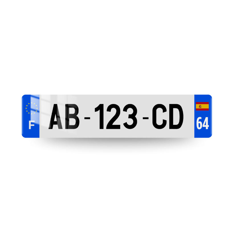 Plaque immatriculation Espagne – Double Eurobande F + E