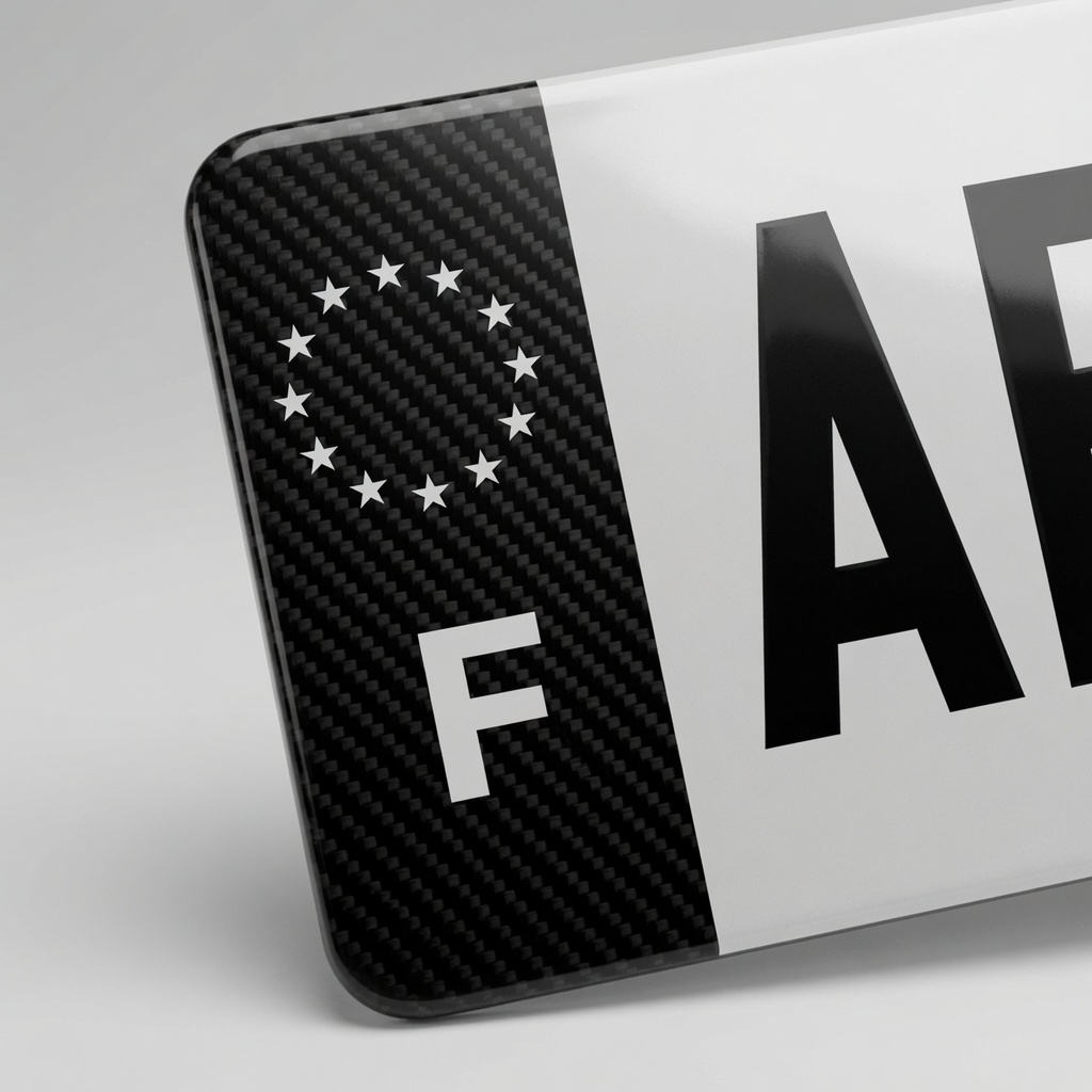 Plaque effet carbone noire - format auto - zoom