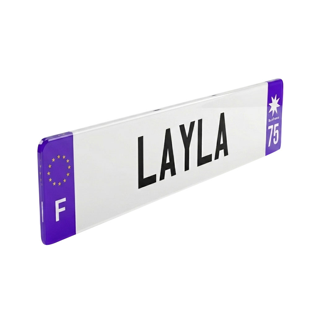 Plaque Personnalisée Prénom Trois Quart - Plexiglass