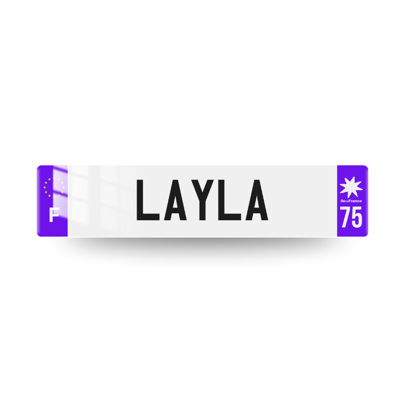 plaque personnalisée eurobande VIOLET #6f13e9