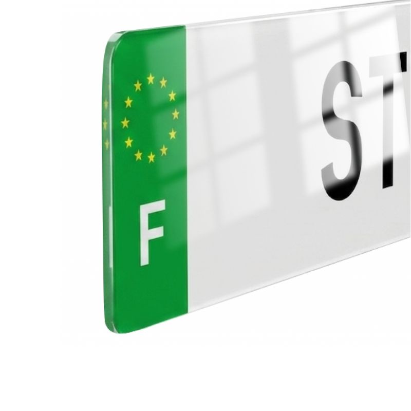 Plaque personnalisée prénom avec côtés vert - zoom