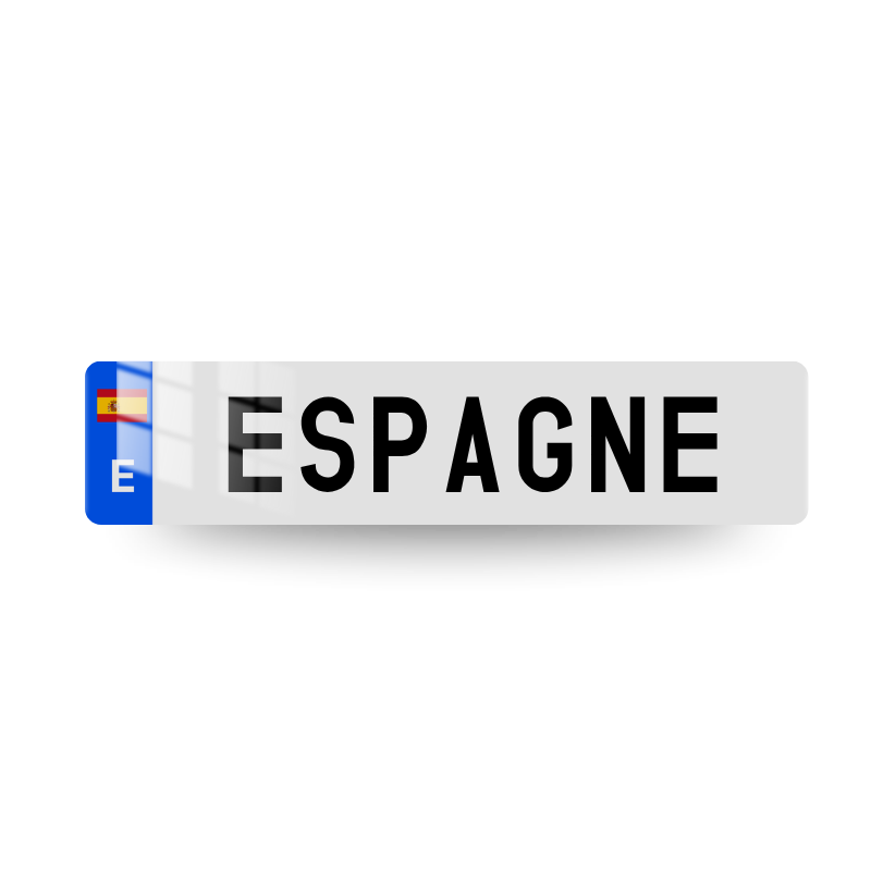 Plaque E E drapeau côté gauche seulement - ESPAGNE - plaque immatriculation espagne