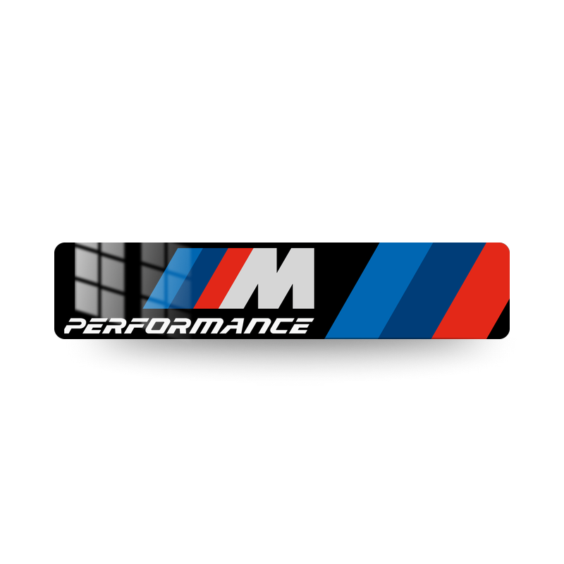 Plaque Immatriculation BMW - Noir - Performance M logo