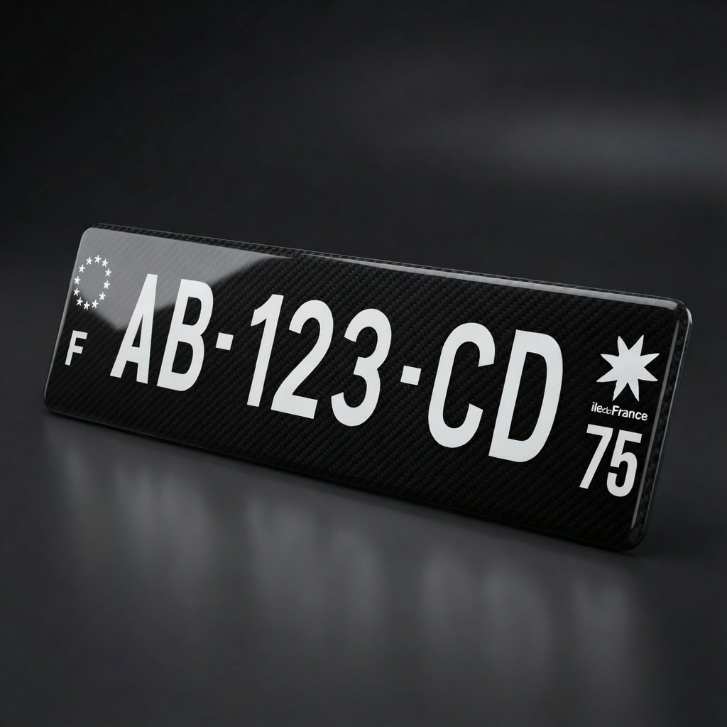 Plaque AUTO Full Carbone Noir - Plaque personnalisée