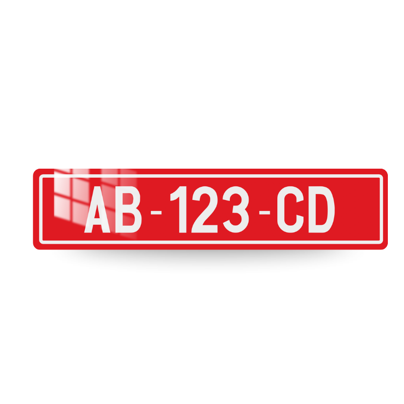 PLAQUE IMMATRICULATION ROUGE GEX ZONE FRANCHE