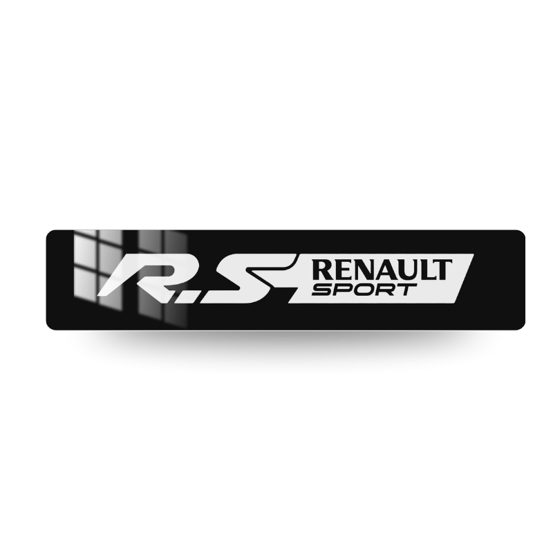 Plaque Immatriculation Renault Sport Noir et Blanc