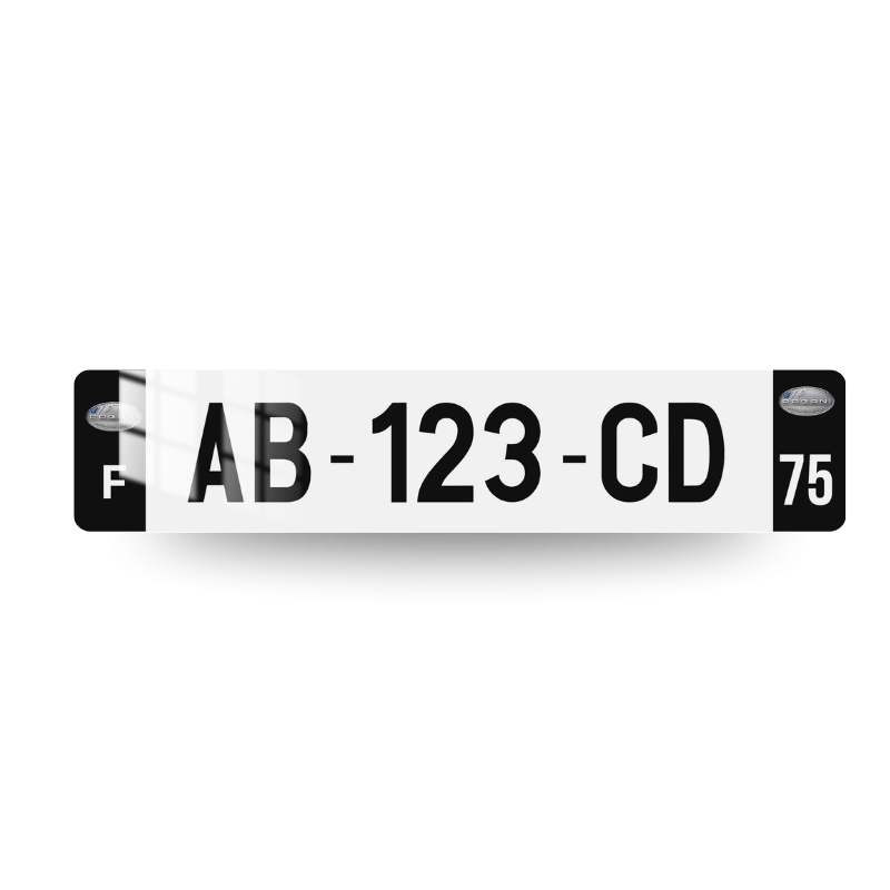 Plaque immatriculation PAGANI côtés noirs DUO - logo 2