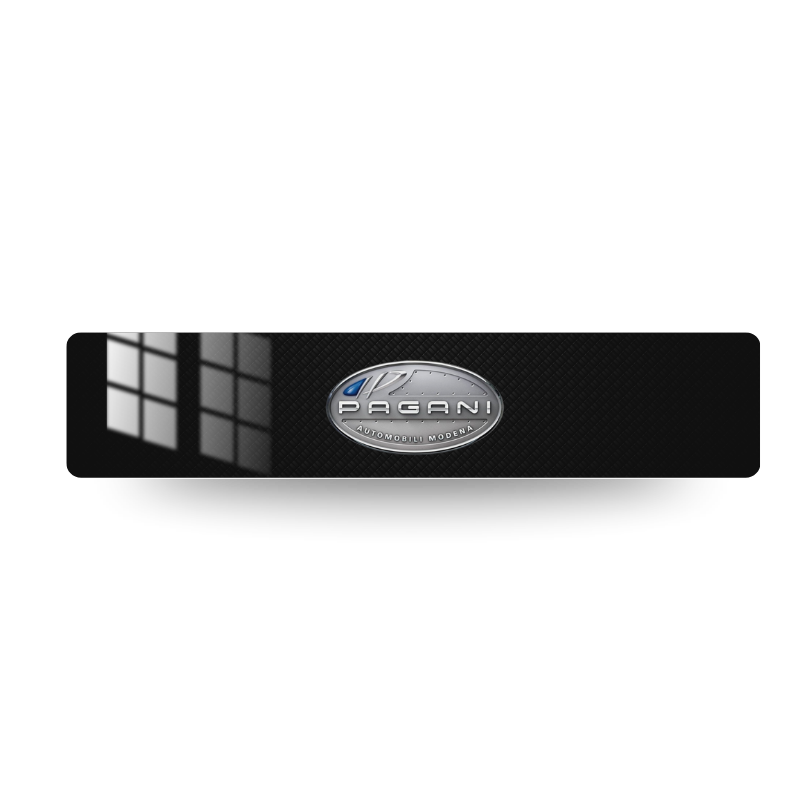 Plaque immatriculation PAGANI fond noir carbone
